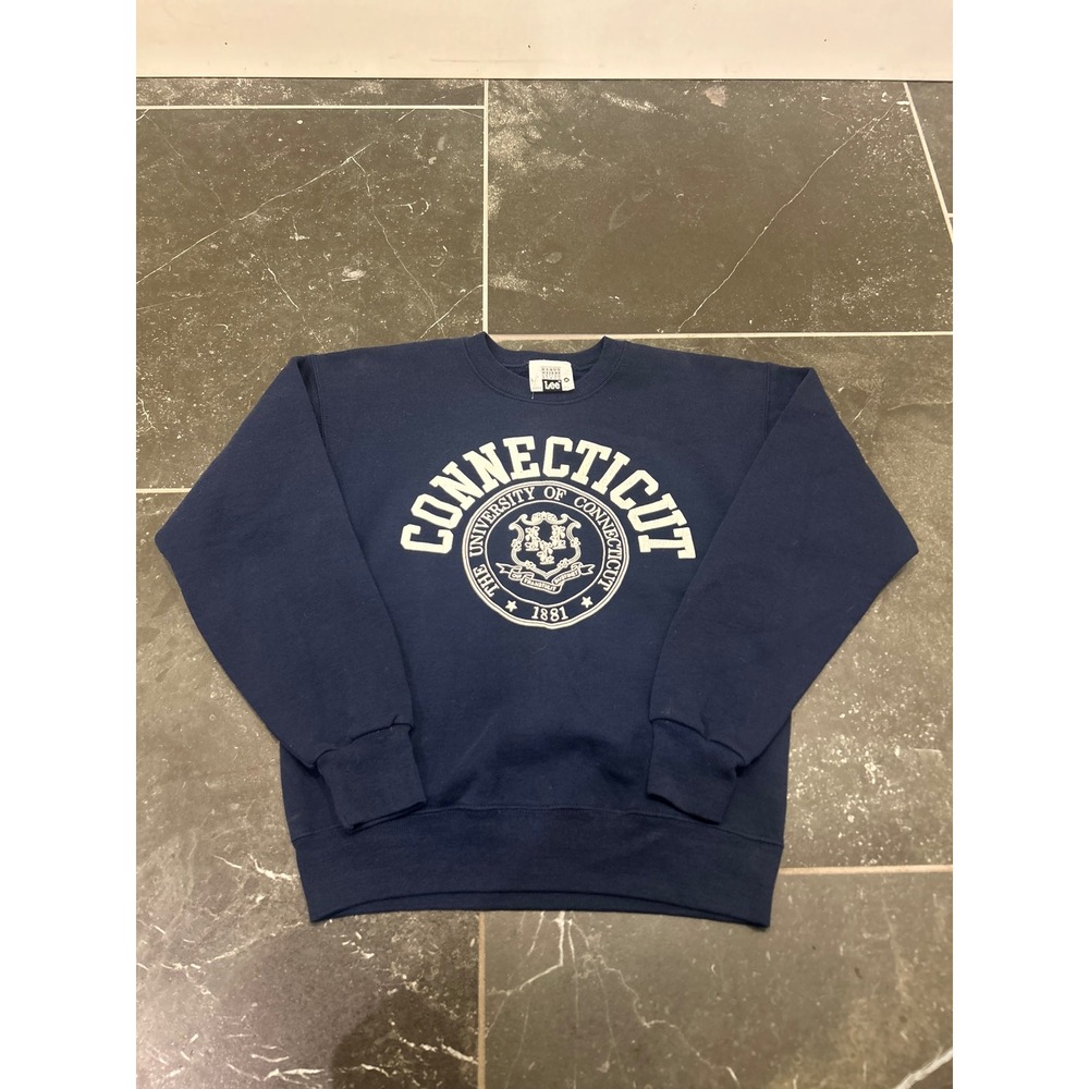 Vintage Lee UConn Sweatshirt Mens Medium Navy Blue University of Connecticut USA
